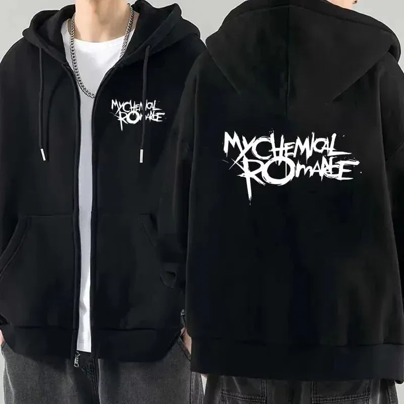 Women's Gothic Zip-Up Hoodie | Shop Wahooly Women Fashion Hoodie Jacket Coat My Chemical Romance Band (MCR) Dead Zip Hoodie Top Loose Black Parade Punk Gothic Rock Zip