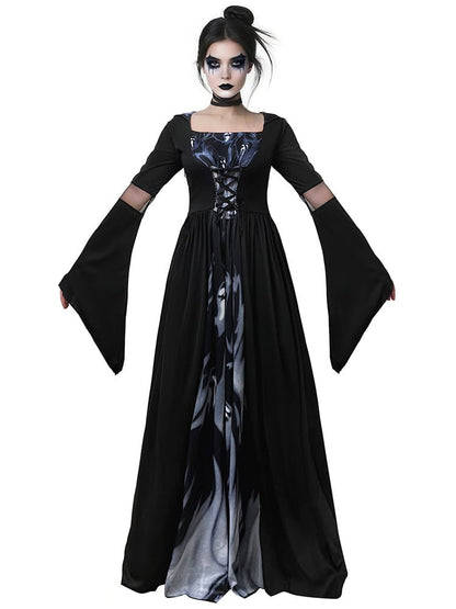 Women's Hooded Skeleton Witch Dress | Halloween & Cosplay Costume S–2XL Women's Hooded Skeleton Witch Dress – Halloween & Cosplay Costume S–2XL