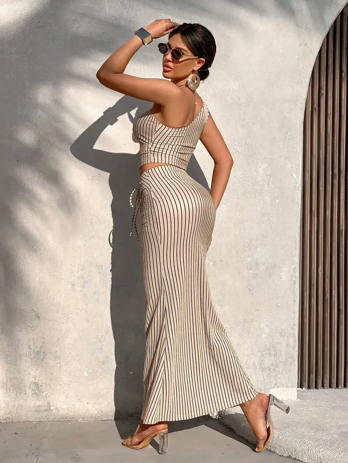 Women's Pleated Top & Skirt Set | Shop Wahooly Women's Pleated Top & Mermaid Skirt Two-Piece Set