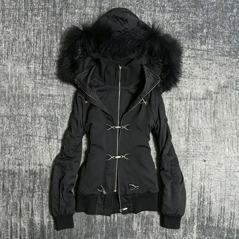 Women's Y2K Striped Zip-Up Hoodie | Shop Wahooly Women's Y2K Striped Zip-Up Hoodie with Pockets