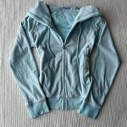 Women's Y2K Striped Zip-Up Hoodie | Shop Wahooly Women's Y2K Striped Zip-Up Hoodie with Pockets