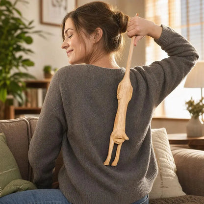 Wooden Cat Back Scratcher, 45 cm | Wahooly Wooden Cat Back Scratcher | 45 cm Long-Handle Design