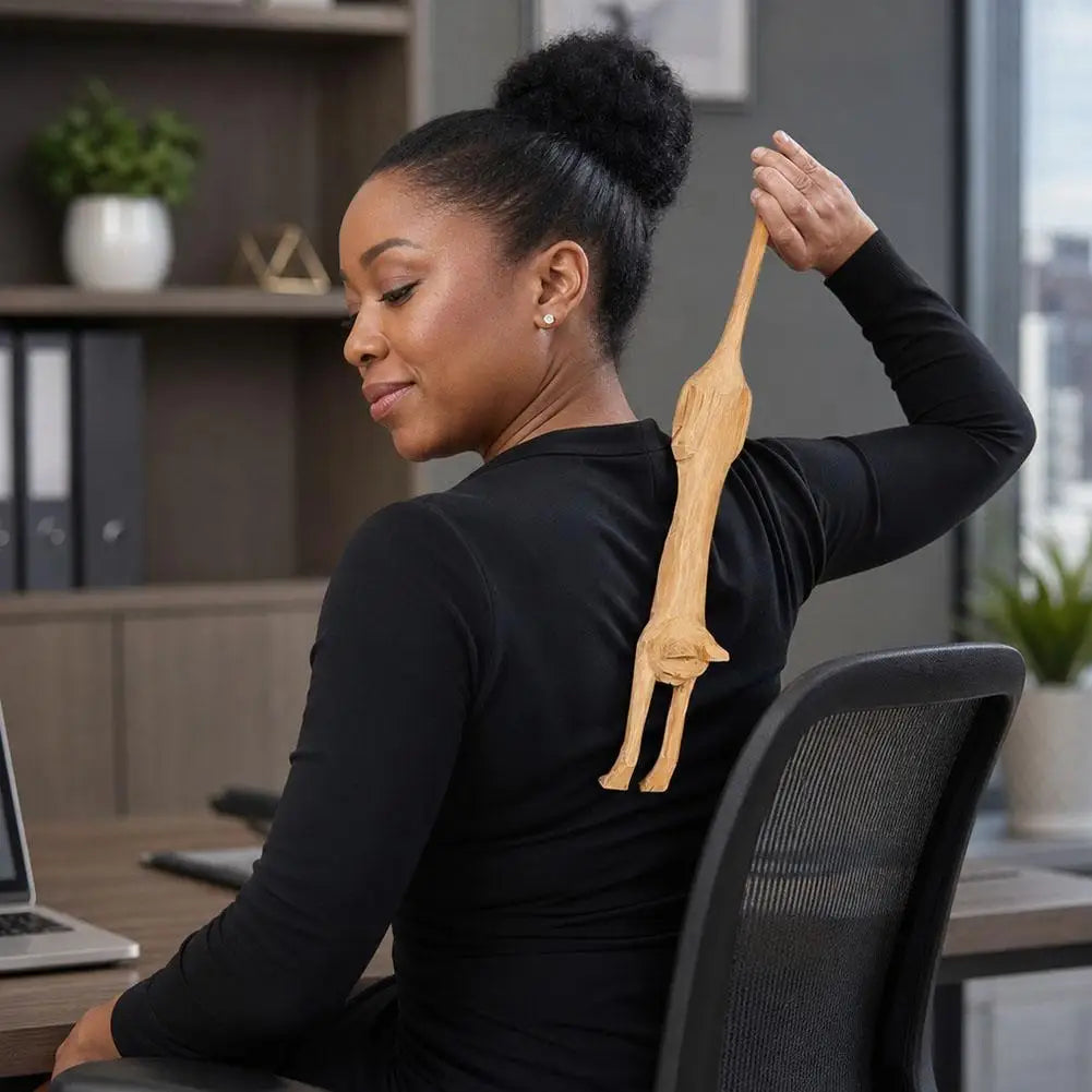 Wooden Cat Back Scratcher, 45 cm | Wahooly Wooden Cat Back Scratcher | 45 cm Long-Handle Design