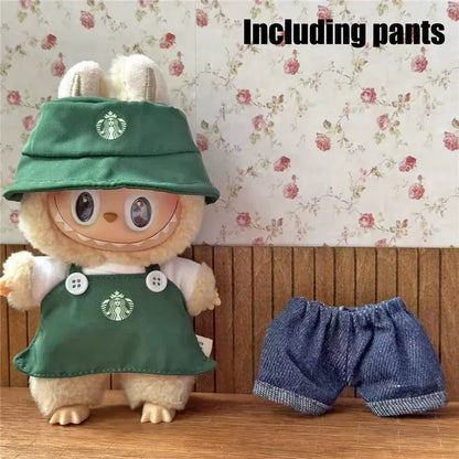 Workwear Outfit Clothes For Labubu Doll Fast Food French Fries Hamburgers Fahsion Coffee Apron Cosplay Clothing Accessories Workwear Outfit Clothes For Labubu Doll Fast Food French Fries Hamburgers Fahsion Coffee Apron Cosplay Clothing Accessories