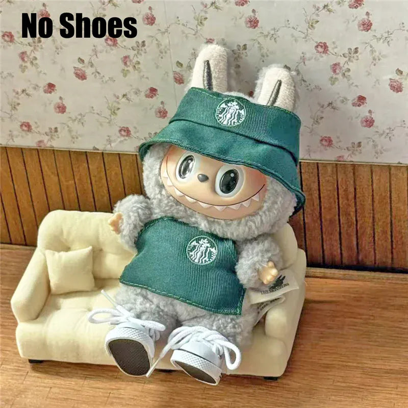 Workwear Outfit Clothes For Labubu Doll Fast Food French Fries Hamburgers Fahsion Coffee Apron Cosplay Clothing Accessories Workwear Outfit Clothes For Labubu Doll Fast Food French Fries Hamburgers Fahsion Coffee Apron Cosplay Clothing Accessories