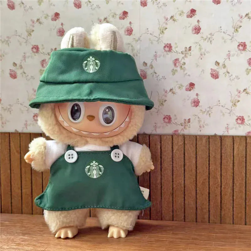 Workwear Outfit Clothes For Labubu Doll Fast Food French Fries Hamburgers Fahsion Coffee Apron Cosplay Clothing Accessories Workwear Outfit Clothes For Labubu Doll Fast Food French Fries Hamburgers Fahsion Coffee Apron Cosplay Clothing Accessories