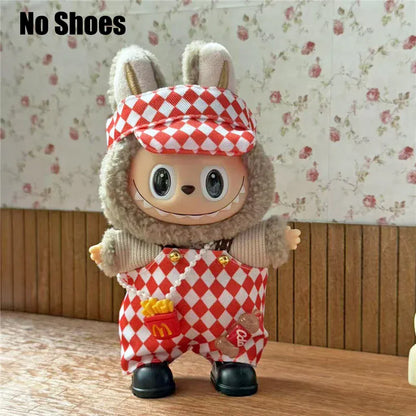 Workwear Outfit Clothes For Labubu Doll Fast Food French Fries Hamburgers Fahsion Coffee Apron Cosplay Clothing Accessories Workwear Outfit Clothes For Labubu Doll Fast Food French Fries Hamburgers Fahsion Coffee Apron Cosplay Clothing Accessories