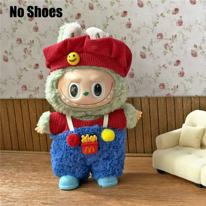 Workwear Outfit Clothes For Labubu Doll Fast Food French Fries Hamburgers Fahsion Coffee Apron Cosplay Clothing Accessories Workwear Outfit Clothes For Labubu Doll Fast Food French Fries Hamburgers Fahsion Coffee Apron Cosplay Clothing Accessories