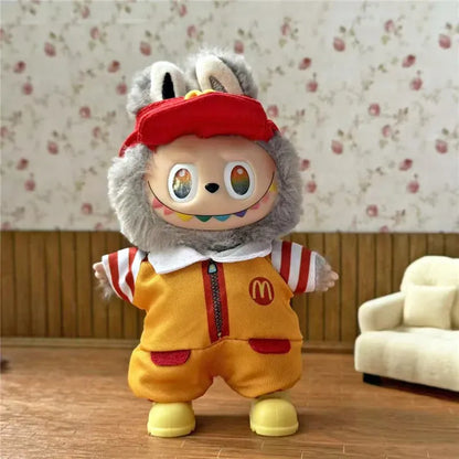 Workwear Outfit Clothes For Labubu Doll Fast Food French Fries Hamburgers Fahsion Coffee Apron Cosplay Clothing Accessories Workwear Outfit Clothes For Labubu Doll Fast Food French Fries Hamburgers Fahsion Coffee Apron Cosplay Clothing Accessories