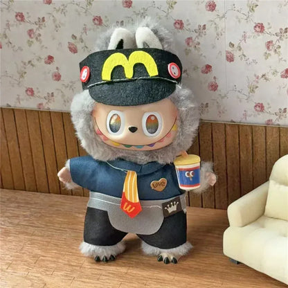 Workwear Outfit Clothes For Labubu Doll Fast Food French Fries Hamburgers Fahsion Coffee Apron Cosplay Clothing Accessories Workwear Outfit Clothes For Labubu Doll Fast Food French Fries Hamburgers Fahsion Coffee Apron Cosplay Clothing Accessories