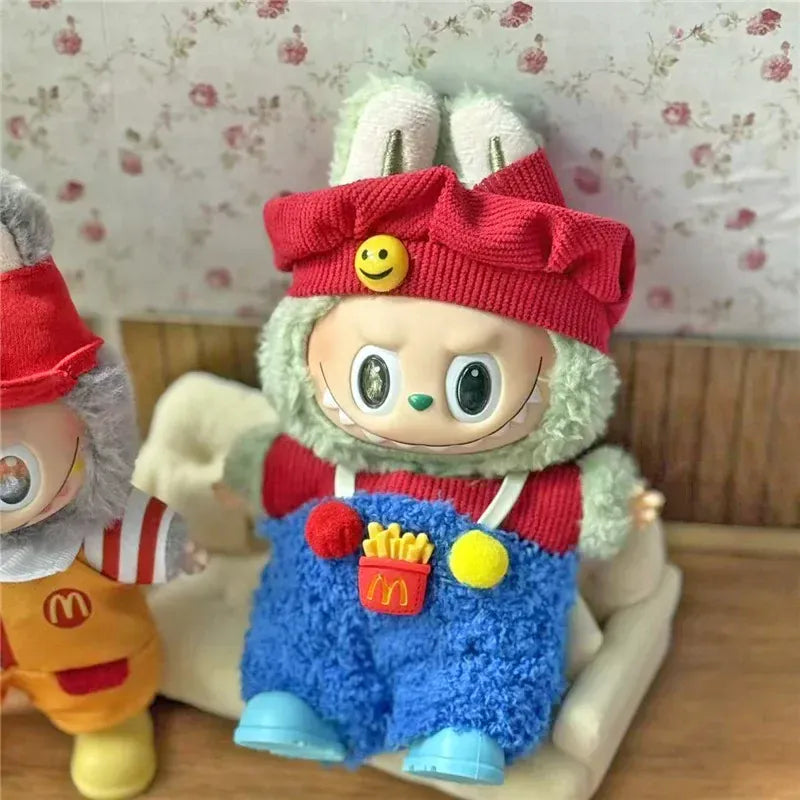 Workwear Outfit Clothes For Labubu Doll Fast Food French Fries Hamburgers Fahsion Coffee Apron Cosplay Clothing Accessories Workwear Outfit Clothes For Labubu Doll Fast Food French Fries Hamburgers Fahsion Coffee Apron Cosplay Clothing Accessories