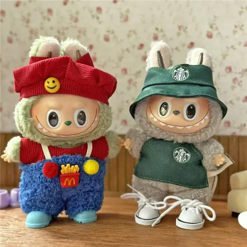 Workwear Outfit Clothes For Labubu Doll Fast Food French Fries Hamburgers Fahsion Coffee Apron Cosplay Clothing Accessories Workwear Outfit Clothes For Labubu Doll Fast Food French Fries Hamburgers Fahsion Coffee Apron Cosplay Clothing Accessories