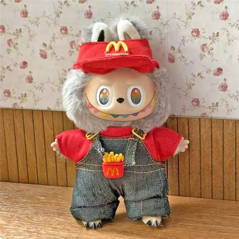 Workwear Outfit Clothes For Labubu Doll Fast Food French Fries Hamburgers Fahsion Coffee Apron Cosplay Clothing Accessories Workwear Outfit Clothes For Labubu Doll Fast Food French Fries Hamburgers Fahsion Coffee Apron Cosplay Clothing Accessories