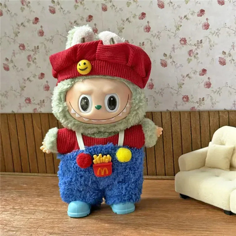 Workwear Outfit Clothes For Labubu Doll Fast Food French Fries Hamburgers Fahsion Coffee Apron Cosplay Clothing Accessories Workwear Outfit Clothes For Labubu Doll Fast Food French Fries Hamburgers Fahsion Coffee Apron Cosplay Clothing Accessories