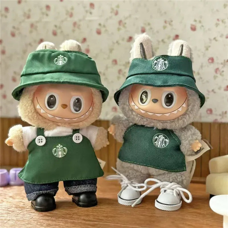 Workwear Outfit Clothes For Labubu Doll Fast Food French Fries Hamburgers Fahsion Coffee Apron Cosplay Clothing Accessories Workwear Outfit Clothes For Labubu Doll Fast Food French Fries Hamburgers Fahsion Coffee Apron Cosplay Clothing Accessories