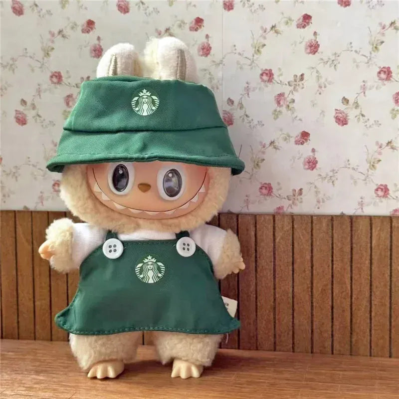 Workwear Outfit Clothes For Labubu Doll Fast Food French Fries Hamburgers Fahsion Coffee Apron Cosplay Clothing Accessories Workwear Outfit Clothes For Labubu Doll Fast Food French Fries Hamburgers Fahsion Coffee Apron Cosplay Clothing Accessories