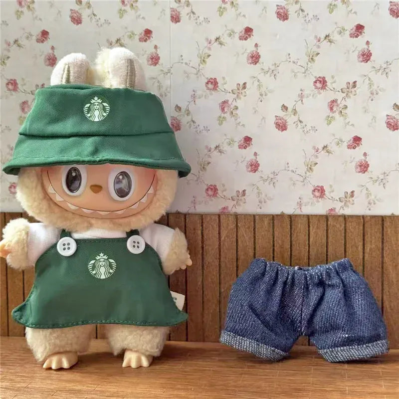 Workwear Outfit Clothes For Labubu Doll Fast Food French Fries Hamburgers Fahsion Coffee Apron Cosplay Clothing Accessories Workwear Outfit Clothes For Labubu Doll Fast Food French Fries Hamburgers Fahsion Coffee Apron Cosplay Clothing Accessories