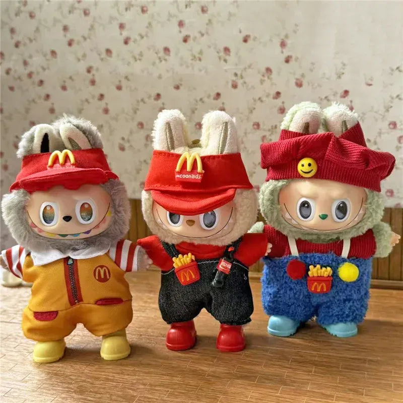 Workwear Outfit Clothes For Labubu Doll Fast Food French Fries Hamburgers Fahsion Coffee Apron Cosplay Clothing Accessories Workwear Outfit Clothes For Labubu Doll Fast Food French Fries Hamburgers Fahsion Coffee Apron Cosplay Clothing Accessories
