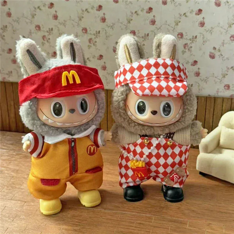 Workwear Outfit Clothes For Labubu Doll Fast Food French Fries Hamburgers Fahsion Coffee Apron Cosplay Clothing Accessories Workwear Outfit Clothes For Labubu Doll Fast Food French Fries Hamburgers Fahsion Coffee Apron Cosplay Clothing Accessories