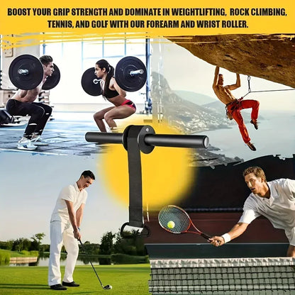 Wrist Roller Forearm Strength Trainer Non-Slip Adjustable Grip Training | Wahooly Wrist Roller Forearm Strength Trainer – Non-Slip Handle & Adjustable Belt for Grip & Arm Training