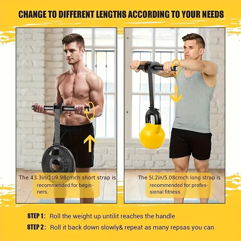 Wrist Roller Forearm Strength Trainer Non-Slip Adjustable Grip Training | Wahooly Wrist Roller Forearm Strength Trainer – Non-Slip Handle & Adjustable Belt for Grip & Arm Training