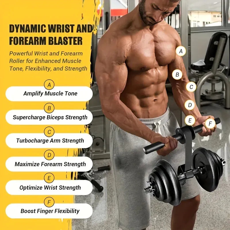 Wrist Roller Forearm Strength Trainer Non-Slip Adjustable Grip Training | Wahooly Wrist Roller Forearm Strength Trainer – Non-Slip Handle & Adjustable Belt for Grip & Arm Training