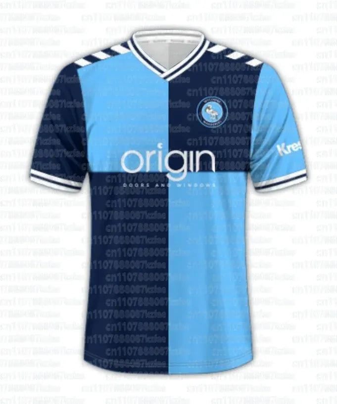 Wycombe Wanderers Soccer Jersey — 3D Print Home Kit for Adults & Kids Wycombe Wanderers Soccer Jersey — 3D Print Home Kit for Adults & Kids, Quick-Dry Athleisure Shirt