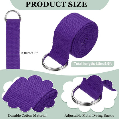 Yoga Strap for Stretching | Adjustable D-Ring Buckle | 3 Lengths & 10 Colors – Yoga, Pilates & Dance Yoga Strap for Stretching – Adjustable Metal D-Ring Buckle | 3 Lengths, 10 Colors | Yoga, Pilates & Dance