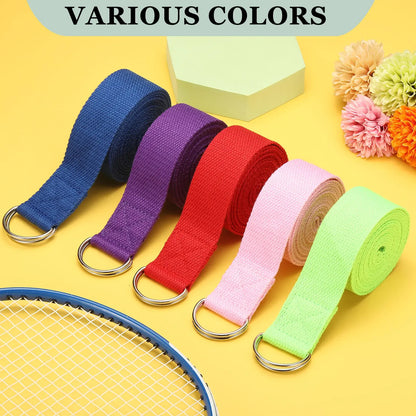 Yoga Strap for Stretching | Adjustable D-Ring Buckle | 3 Lengths & 10 Colors – Yoga, Pilates & Dance Yoga Strap for Stretching – Adjustable Metal D-Ring Buckle | 3 Lengths, 10 Colors | Yoga, Pilates & Dance