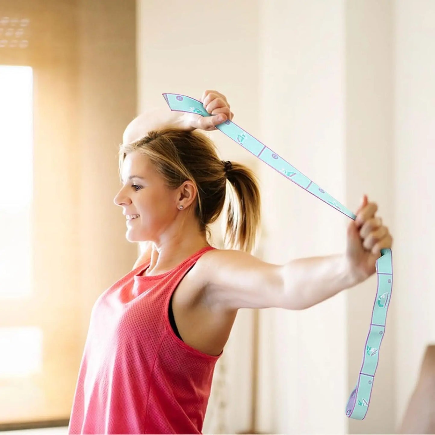 Yoga Stretching Strap with Loops | Elastic Resistance Band for Yoga, Pilates & Flexibility Training Yoga Stretching Strap with Loops – Multi-Section Elastic Resistance Band for Yoga, Pilates, Dance & Flexibility Training