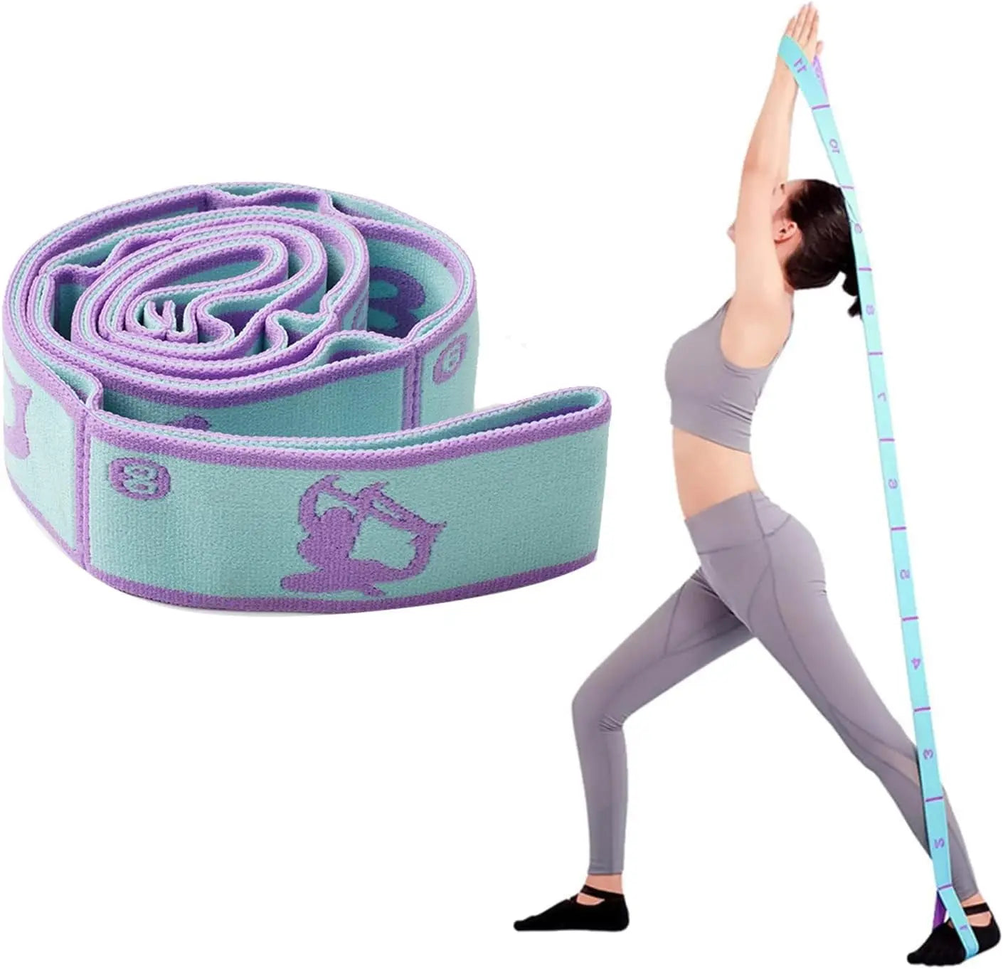 Yoga Stretching Strap with Loops | Elastic Resistance Band for Yoga, Pilates & Flexibility Training Yoga Stretching Strap with Loops – Multi-Section Elastic Resistance Band for Yoga, Pilates, Dance & Flexibility Training