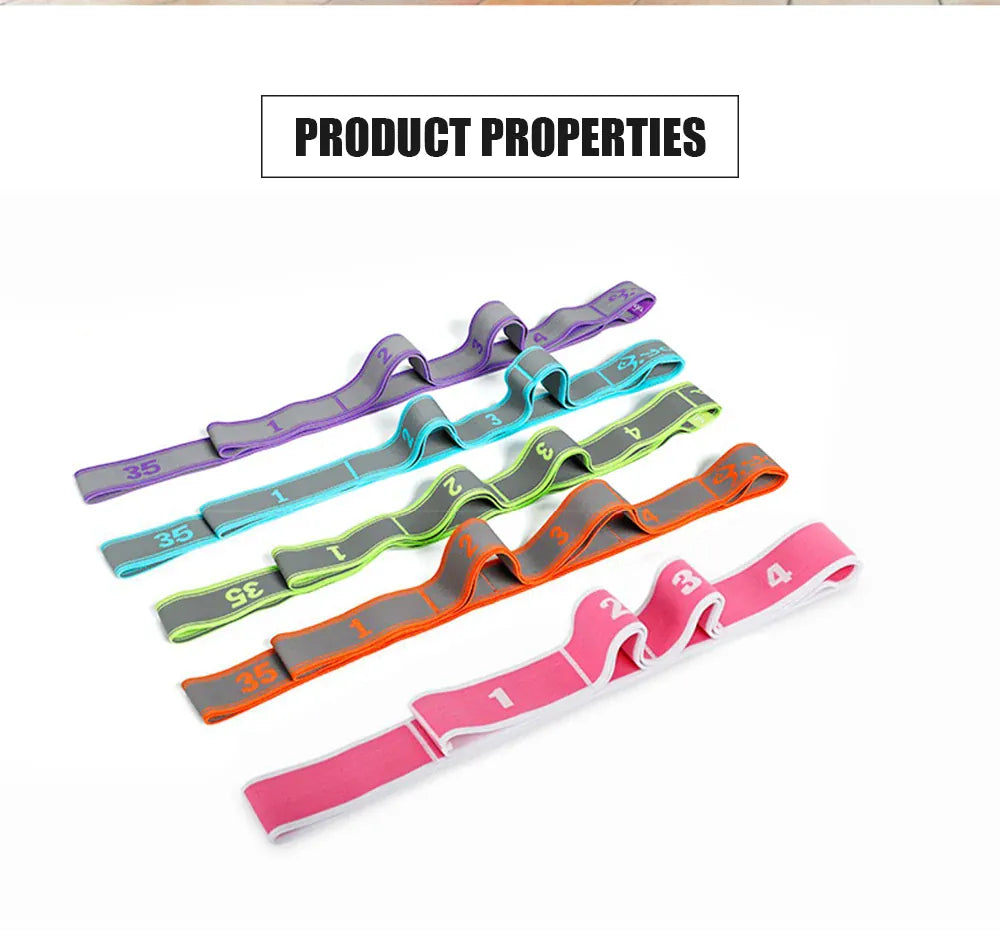 Yoga Stretching Strap with Loops | Elastic Resistance Band for Yoga, Pilates & Flexibility Training Yoga Stretching Strap with Loops – Multi-Section Elastic Resistance Band for Yoga, Pilates, Dance & Flexibility Training