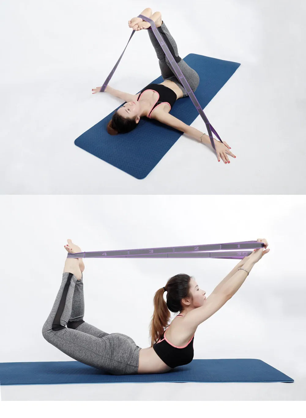Yoga Stretching Strap with Loops | Elastic Resistance Band for Yoga, Pilates & Flexibility Training Yoga Stretching Strap with Loops – Multi-Section Elastic Resistance Band for Yoga, Pilates, Dance & Flexibility Training