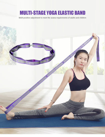 Yoga Stretching Strap with Loops | Elastic Resistance Band for Yoga, Pilates & Flexibility Training Yoga Stretching Strap with Loops – Multi-Section Elastic Resistance Band for Yoga, Pilates, Dance & Flexibility Training