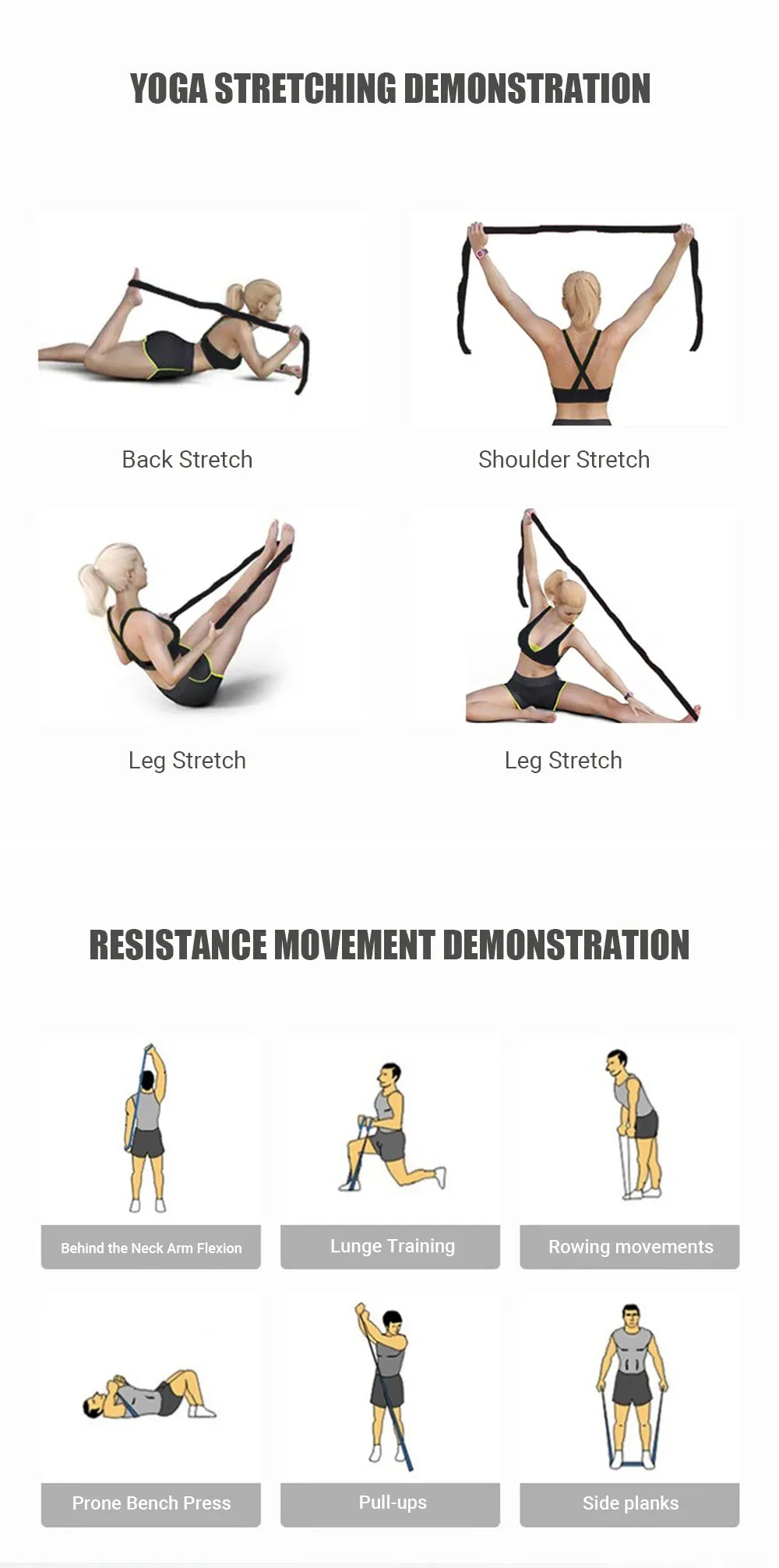 Yoga Stretching Strap with Loops | Elastic Resistance Band for Yoga, Pilates & Flexibility Training Yoga Stretching Strap with Loops – Multi-Section Elastic Resistance Band for Yoga, Pilates, Dance & Flexibility Training
