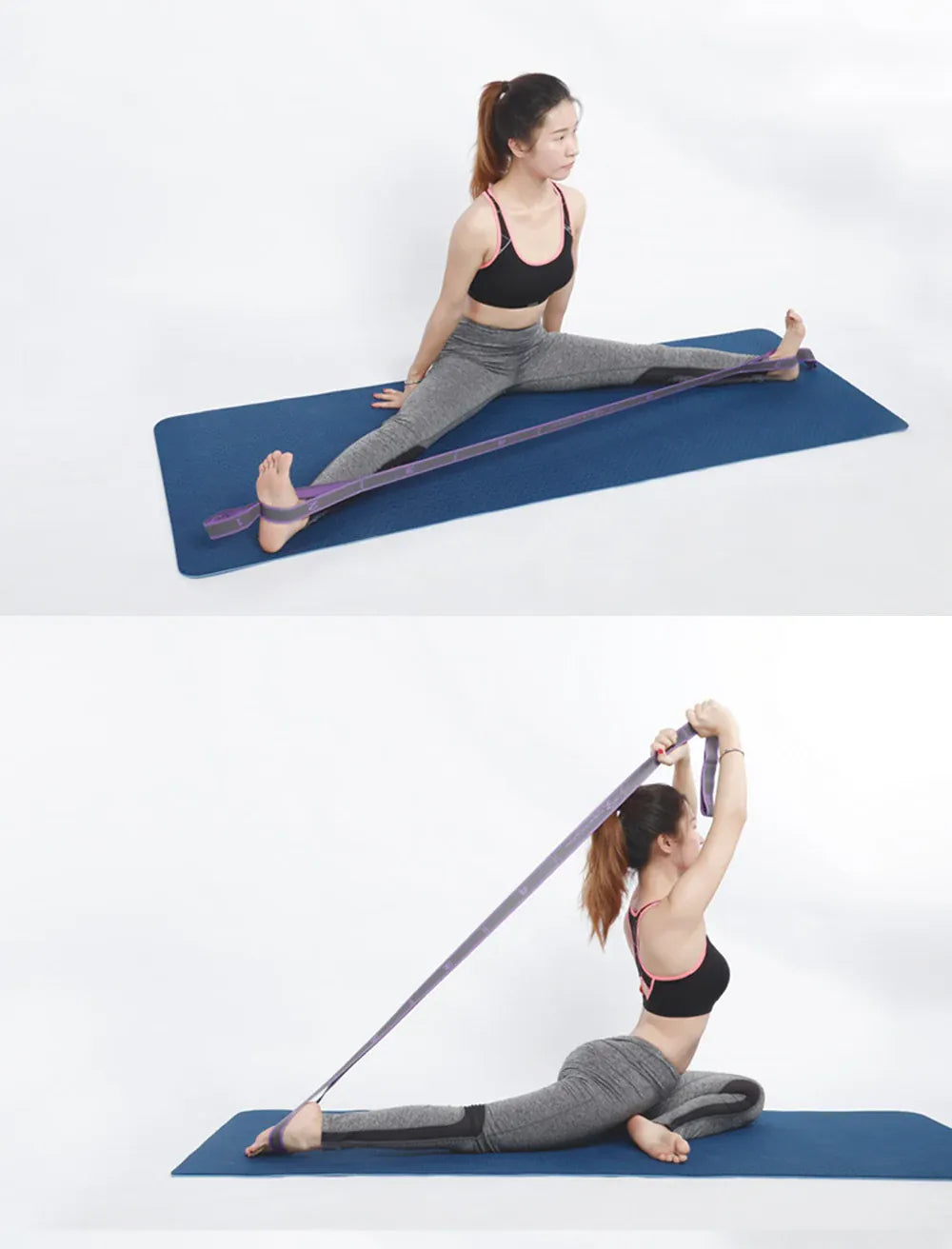 Yoga Stretching Strap with Loops | Elastic Resistance Band for Yoga, Pilates & Flexibility Training Yoga Stretching Strap with Loops – Multi-Section Elastic Resistance Band for Yoga, Pilates, Dance & Flexibility Training