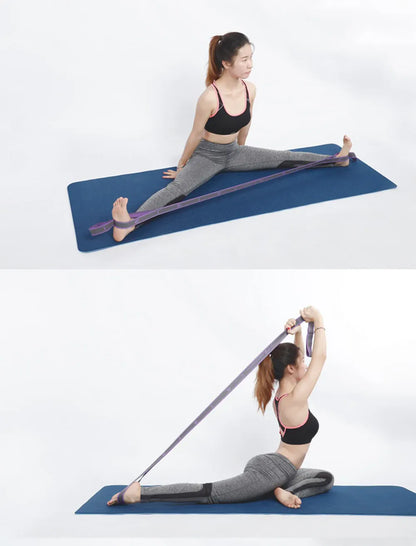 Yoga Stretching Strap with Loops | Elastic Resistance Band for Yoga, Pilates & Flexibility Training Yoga Stretching Strap with Loops – Multi-Section Elastic Resistance Band for Yoga, Pilates, Dance & Flexibility Training