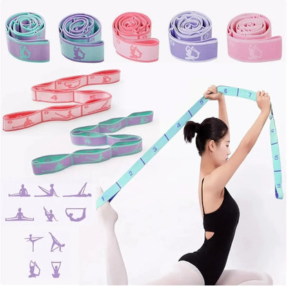 Yoga Stretching Strap with Loops | Elastic Resistance Band for Yoga, Pilates & Flexibility Training Yoga Stretching Strap with Loops – Multi-Section Elastic Resistance Band for Yoga, Pilates, Dance & Flexibility Training