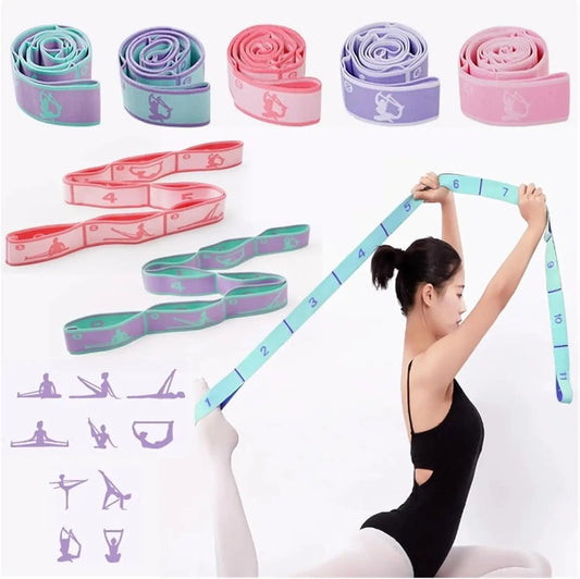 Yoga Stretching Strap with Loops | Elastic Resistance Band for Yoga, Pilates & Flexibility Training Yoga Stretching Strap with Loops – Multi-Section Elastic Resistance Band for Yoga, Pilates, Dance & Flexibility Training