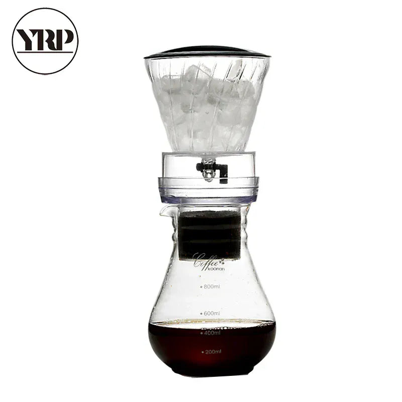 YRP Water Drip Coffee Maker - Glass Pour Over & Cold Brew | Wahooly YRP Water Drip Coffee Machine New Reusable Filter Tools Glass Espresso Coffee Dripper Pot Ice Cold Brew Coffee Maker