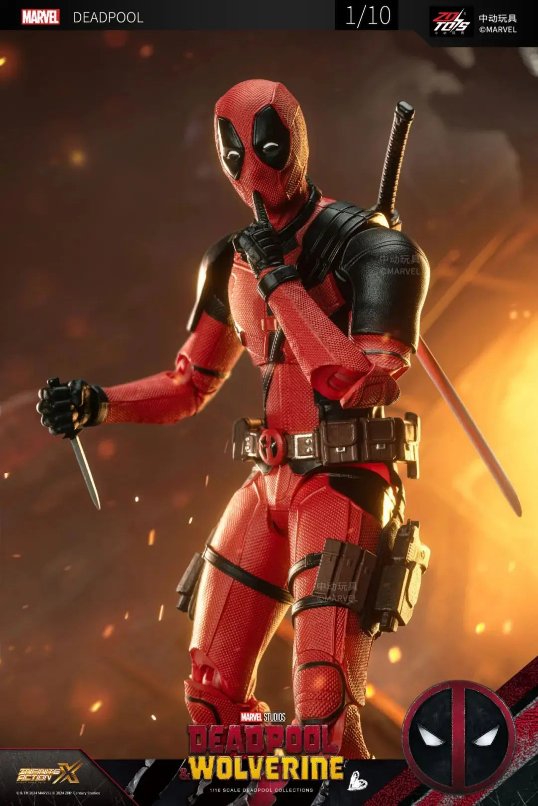 ZD Toys film 1:10 Deadpool or Wolverine Action figure ZD Toys film 1:10 Deadpool or Wolverine Action figure
