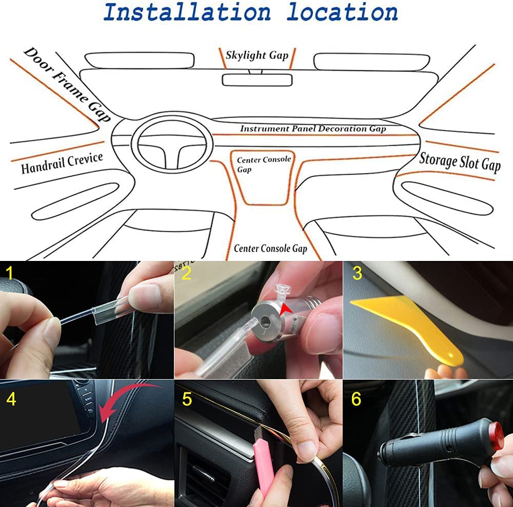 RGB Car Interior Light Strip Set